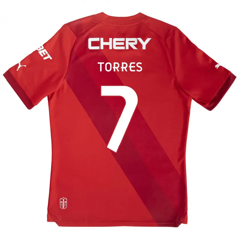 Danxen Kid Joaquín Torres #7 Red White Away Jersey 2024/25 T-Shirt