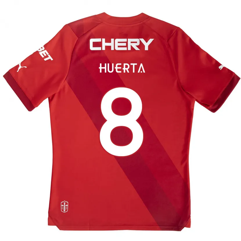 Danxen Kid Valber Huerta #8 Red White Away Jersey 2024/25 T-Shirt