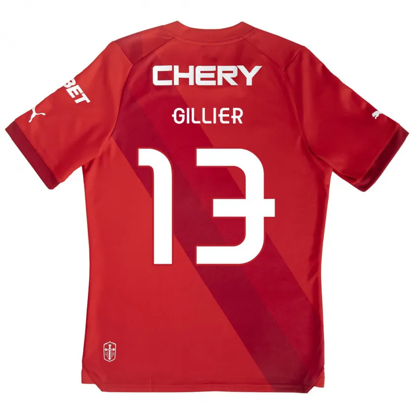 Danxen Kid Thomas Gillier #13 Red White Away Jersey 2024/25 T-Shirt