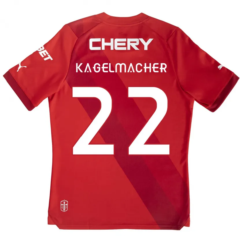 Danxen Kid Gary Kagelmacher #22 Red White Away Jersey 2024/25 T-Shirt