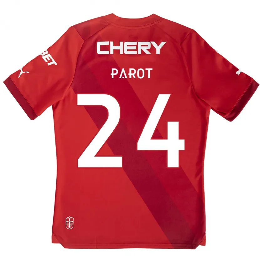 Danxen Kid Alfonso Parot #24 Red White Away Jersey 2024/25 T-Shirt