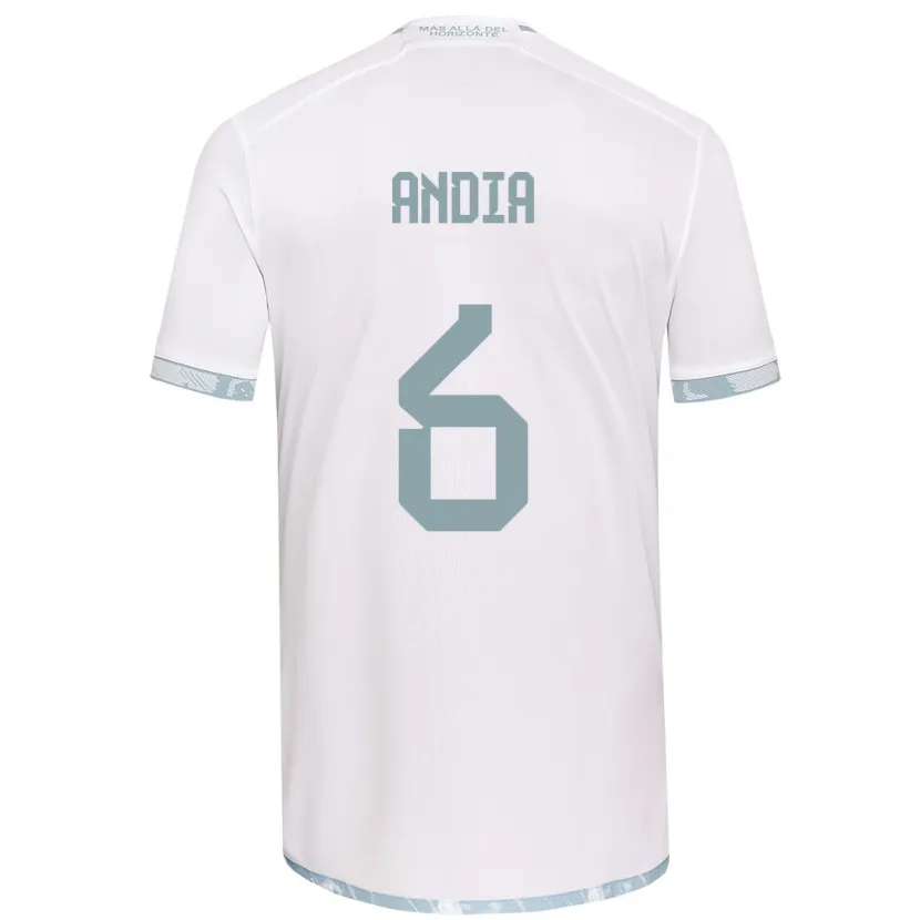 Danxen Kid Yonathan Andía #6 White Grey Away Jersey 2024/25 T-Shirt