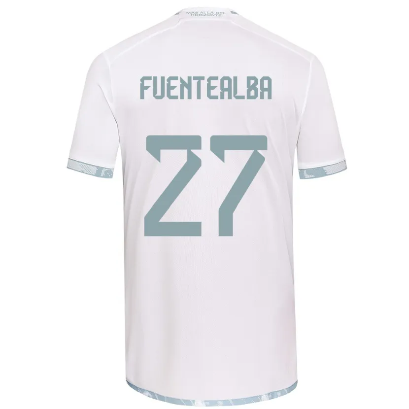 Danxen Kid Jeison Fuentealba #27 White Grey Away Jersey 2024/25 T-Shirt