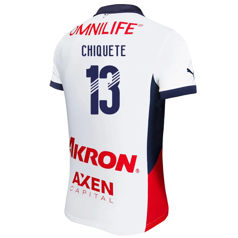 Danxen Kid Jesús Orozco Chiquete #13 White Red Blue Away Jersey 2024/25 T-Shirt