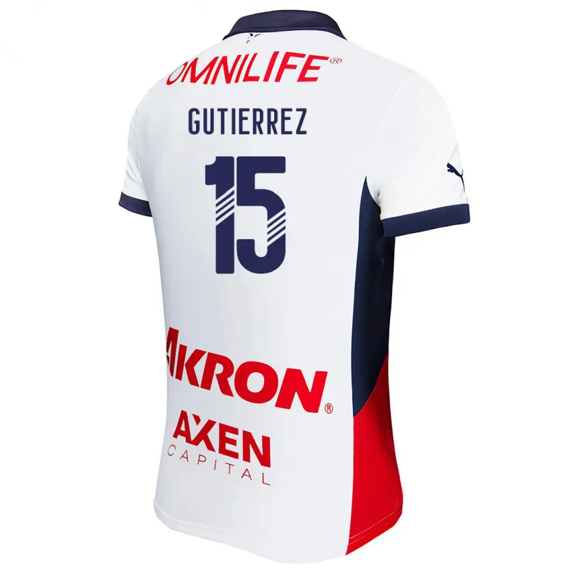 Danxen Kid Érick Gutiérrez #15 White Red Blue Away Jersey 2024/25 T-Shirt