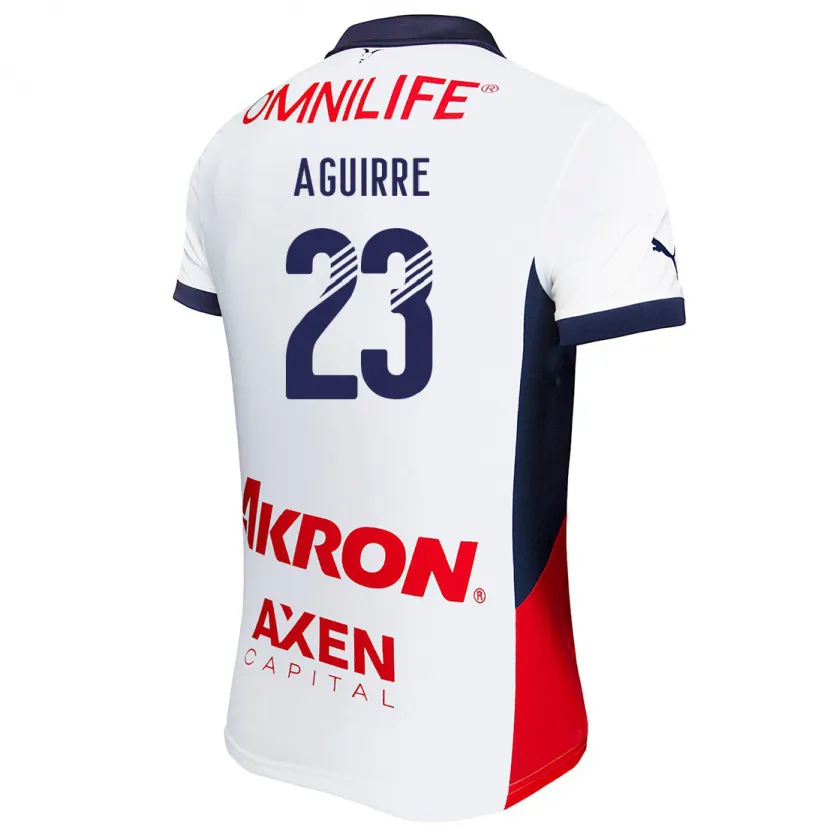 Danxen Kid Daniel Aguirre #23 White Red Blue Away Jersey 2024/25 T-Shirt