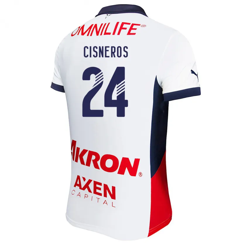 Danxen Kid Carlos Cisneros #24 White Red Blue Away Jersey 2024/25 T-Shirt