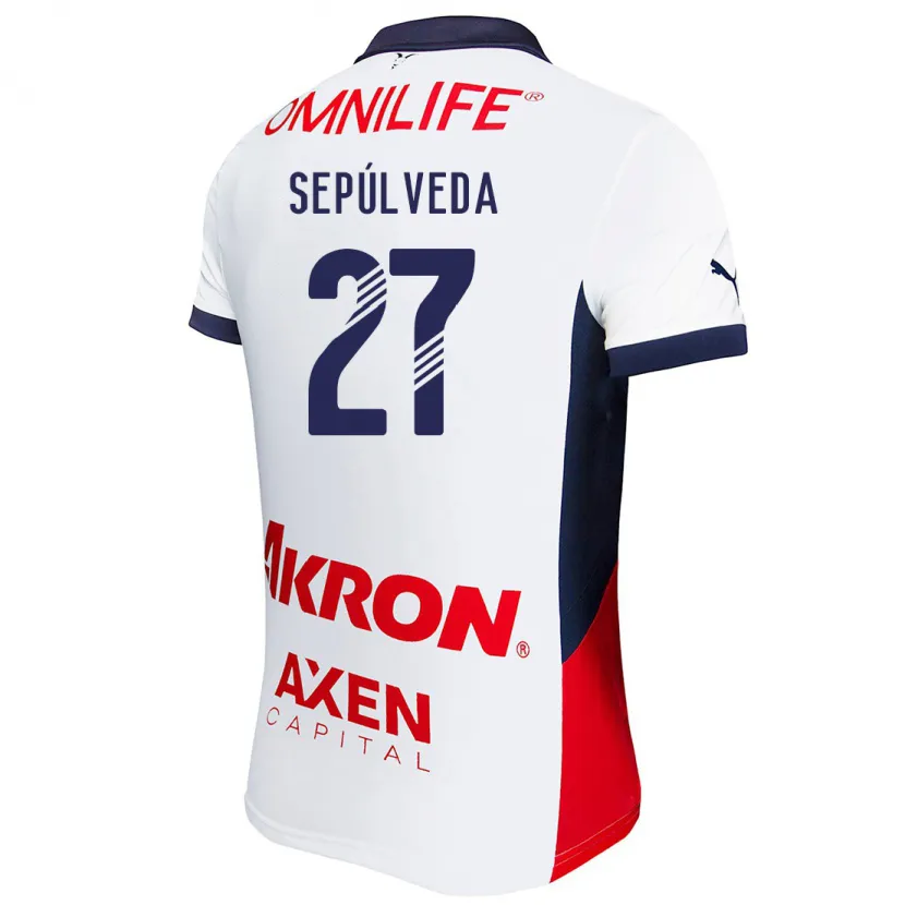 Danxen Kid Leonardo Sepúlveda #27 White Red Blue Away Jersey 2024/25 T-Shirt