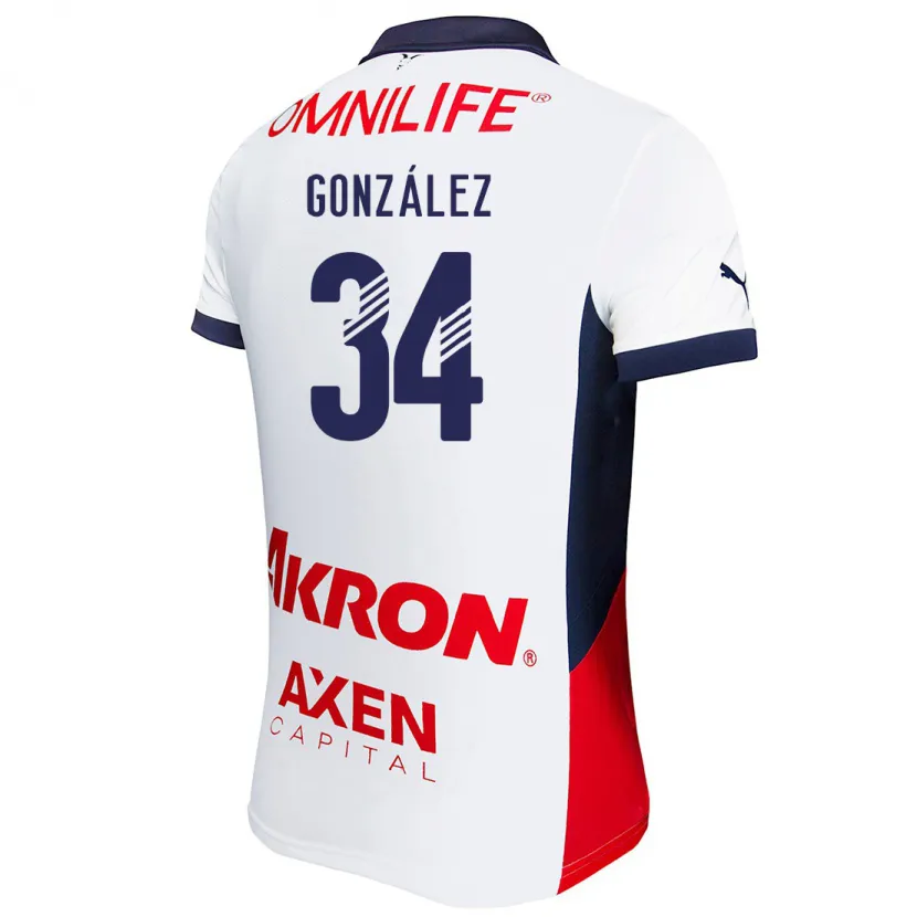 Danxen Kid Armando González #34 White Red Blue Away Jersey 2024/25 T-Shirt