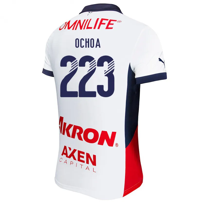 Danxen Kid Diego Ochoa #223 White Red Blue Away Jersey 2024/25 T-Shirt