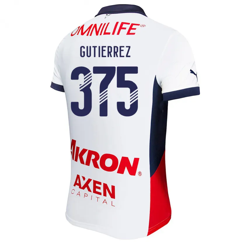 Danxen Kid Gerson Gutiérrez #375 White Red Blue Away Jersey 2024/25 T-Shirt