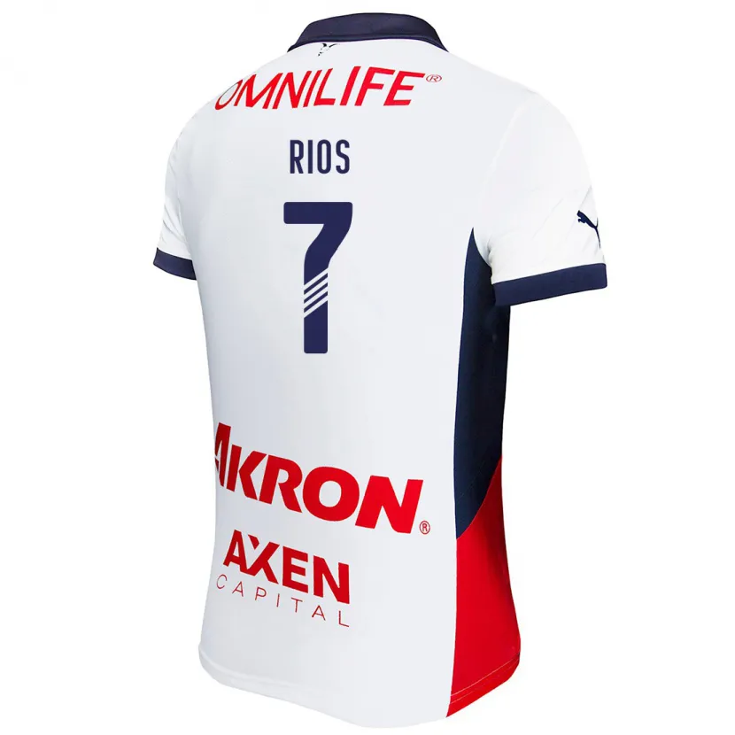 Danxen Kid Daniel Ríos #7 White Red Blue Away Jersey 2024/25 T-Shirt