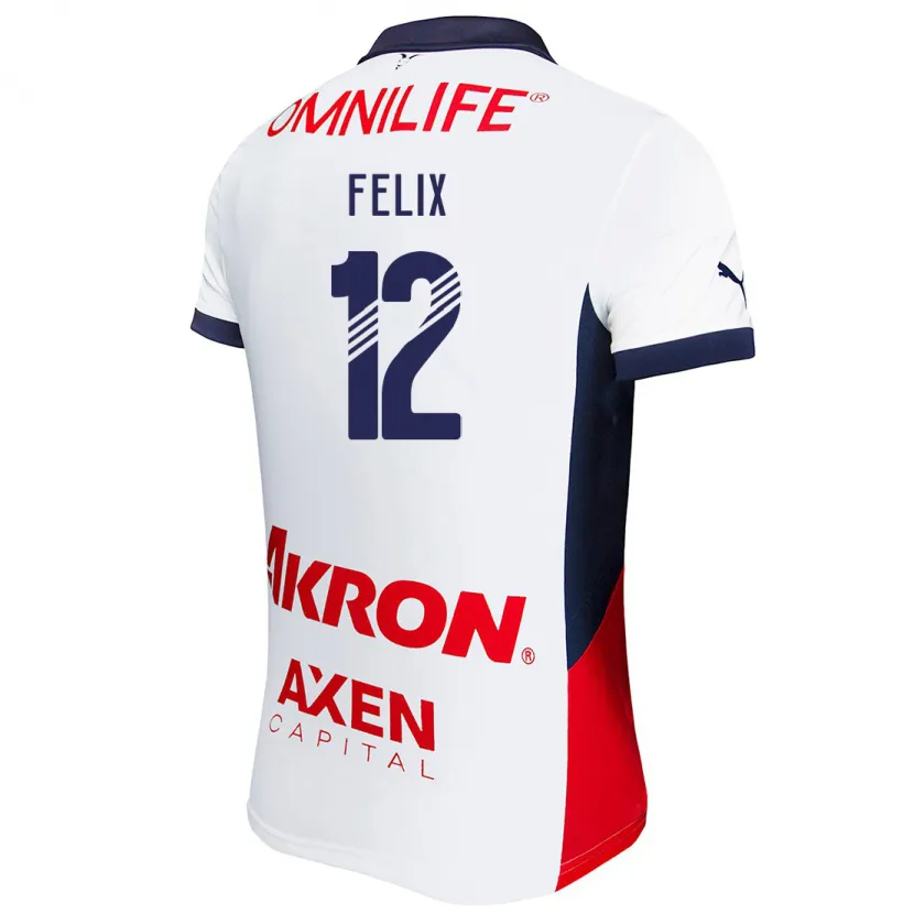 Danxen Kid Blanca Félix #12 White Red Blue Away Jersey 2024/25 T-Shirt