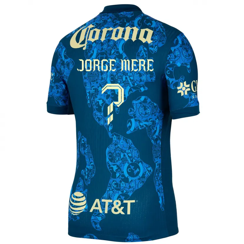 Danxen Kid Jorge Meré #0 Blue Yellow Away Jersey 2024/25 T-Shirt