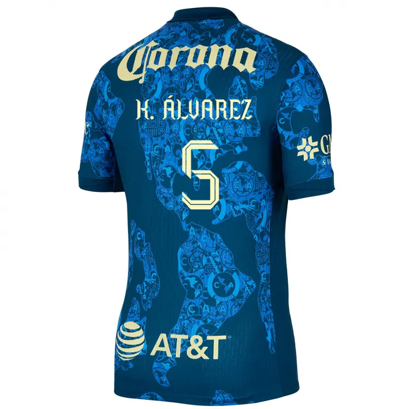 Danxen Kid Kevin Álvarez #5 Blue Yellow Away Jersey 2024/25 T-Shirt