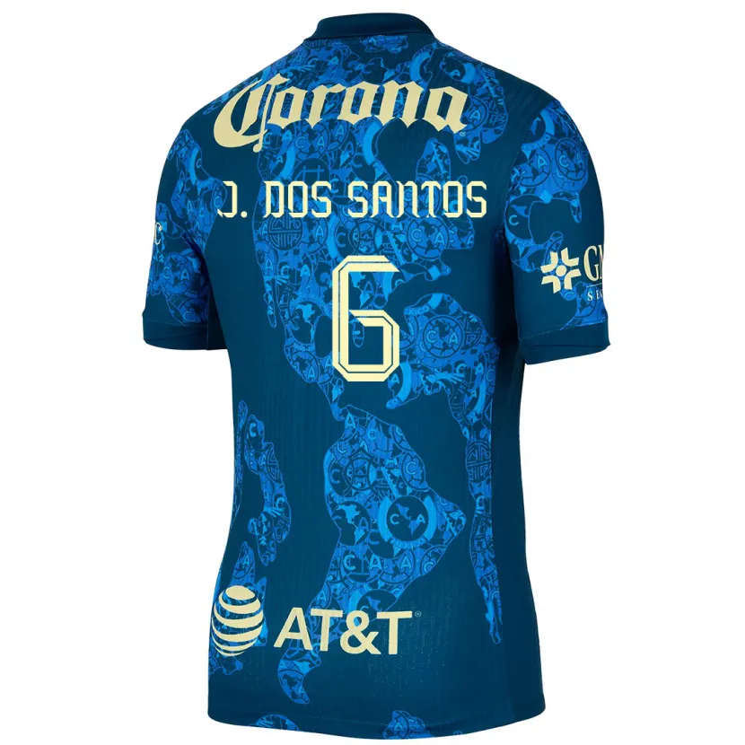 Danxen Kid Jonathan Dos Santos #6 Blue Yellow Away Jersey 2024/25 T-Shirt