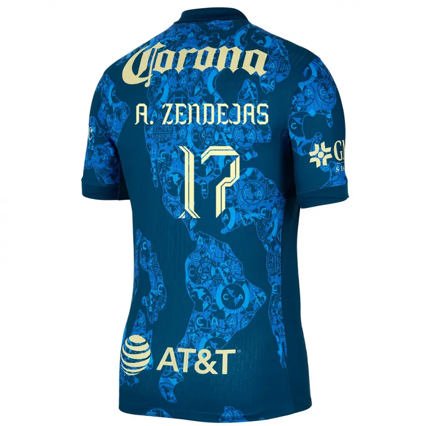 Danxen Kid Álex Zendejas #17 Blue Yellow Away Jersey 2024/25 T-Shirt