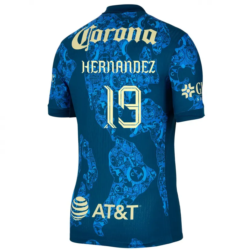 Danxen Kid Illian Hernández #19 Blue Yellow Away Jersey 2024/25 T-Shirt