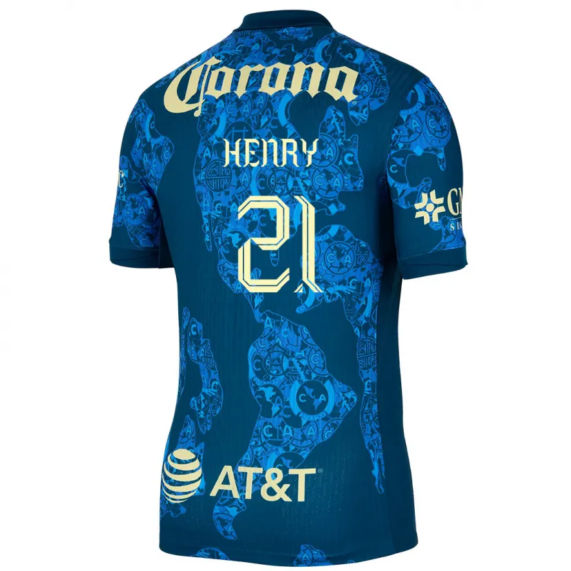 Danxen Kid Henry Martín #21 Blue Yellow Away Jersey 2024/25 T-Shirt