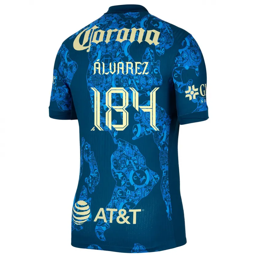 Danxen Kid Antonio Álvarez #184 Blue Yellow Away Jersey 2024/25 T-Shirt