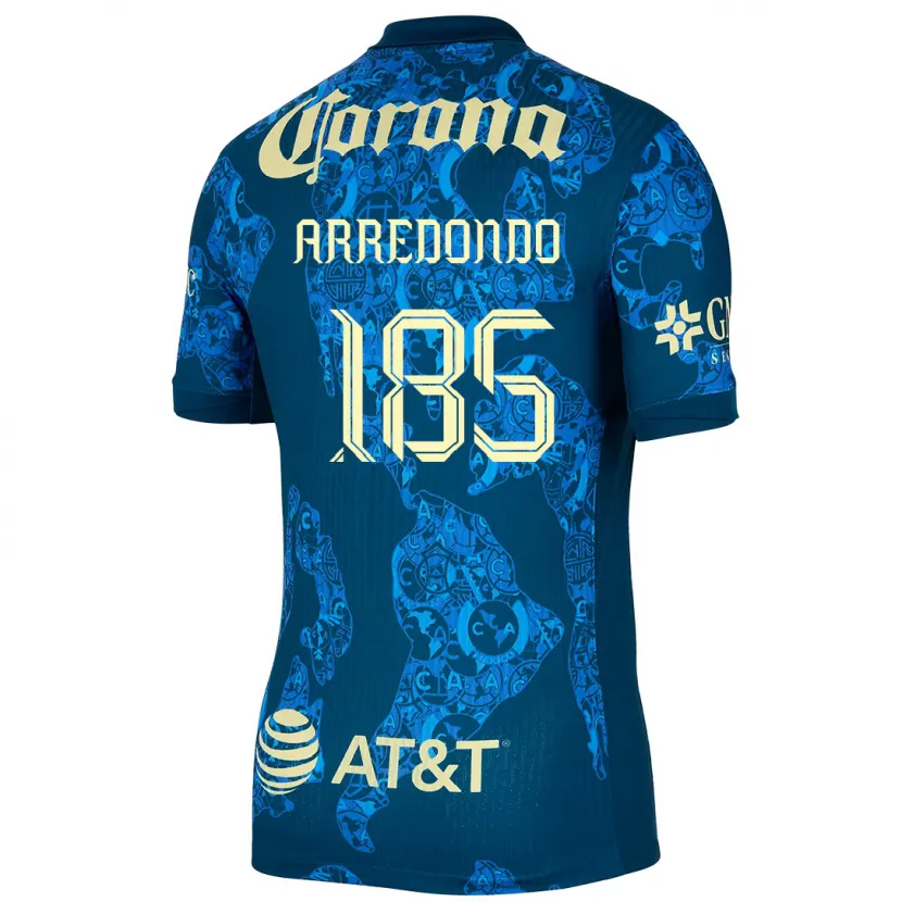 Danxen Kid Aarón Arredondo #185 Blue Yellow Away Jersey 2024/25 T-Shirt