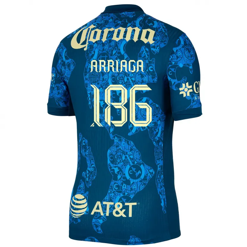 Danxen Kid Diego Arriaga #186 Blue Yellow Away Jersey 2024/25 T-Shirt