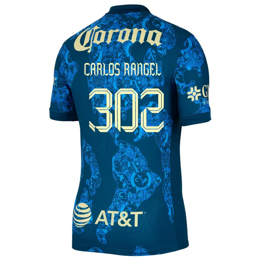 Danxen Kid Juan Carlos Rangel #302 Blue Yellow Away Jersey 2024/25 T-Shirt