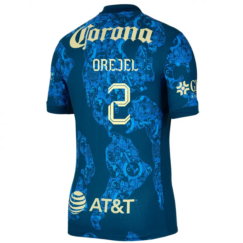 Danxen Kid Jocelyn Orejel #2 Blue Yellow Away Jersey 2024/25 T-Shirt