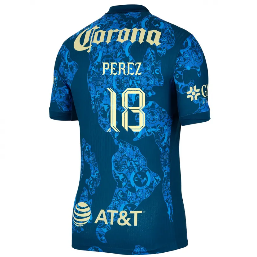 Danxen Kid Amanda Perez #18 Blue Yellow Away Jersey 2024/25 T-Shirt