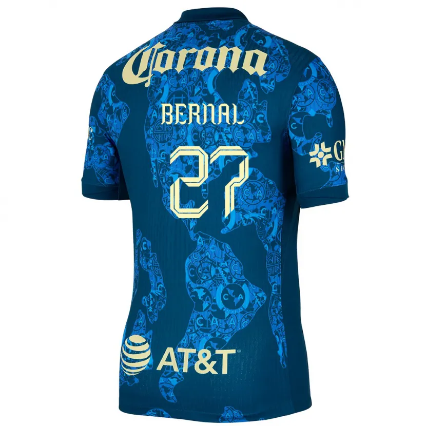 Danxen Kid Mayra Pelayo Bernal #27 Blue Yellow Away Jersey 2024/25 T-Shirt