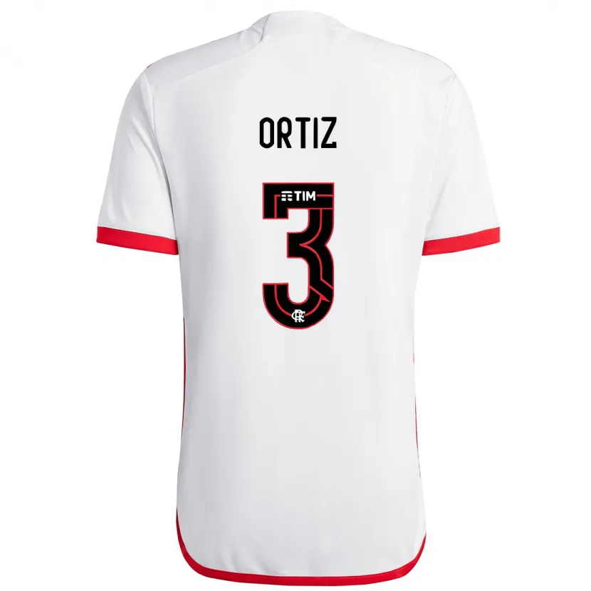 Danxen Kid Léo Ortiz #3 White Red Away Jersey 2024/25 T-Shirt