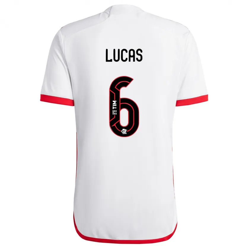 Danxen Kid Ayrton Lucas #6 White Red Away Jersey 2024/25 T-Shirt