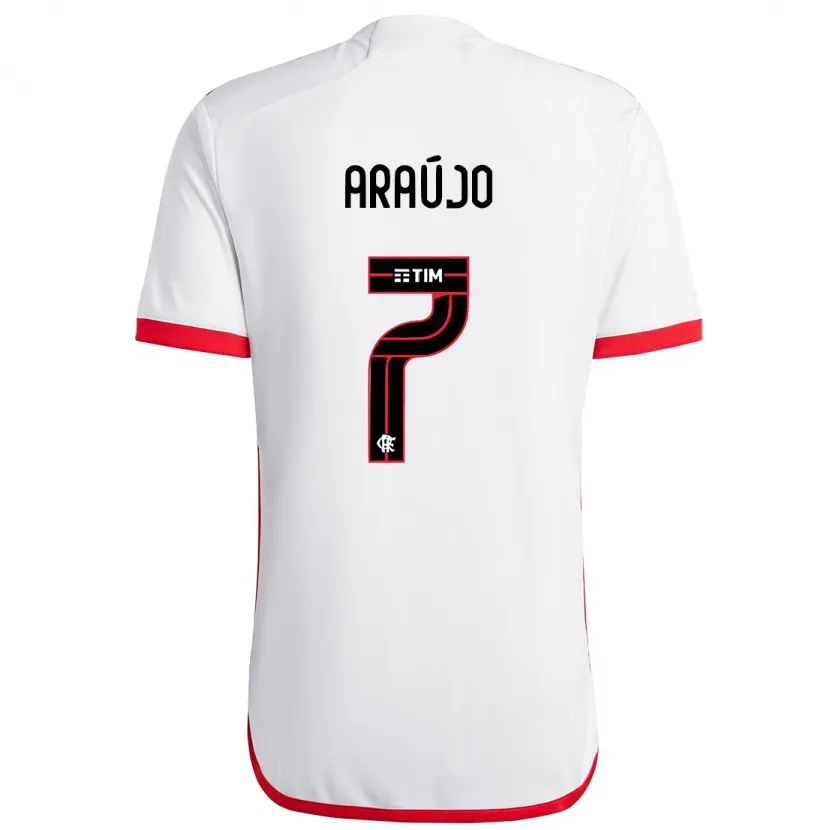 Danxen Kid Luiz Araújo #7 White Red Away Jersey 2024/25 T-Shirt