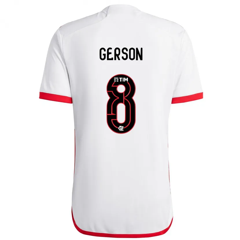 Danxen Kid Gerson #8 White Red Away Jersey 2024/25 T-Shirt