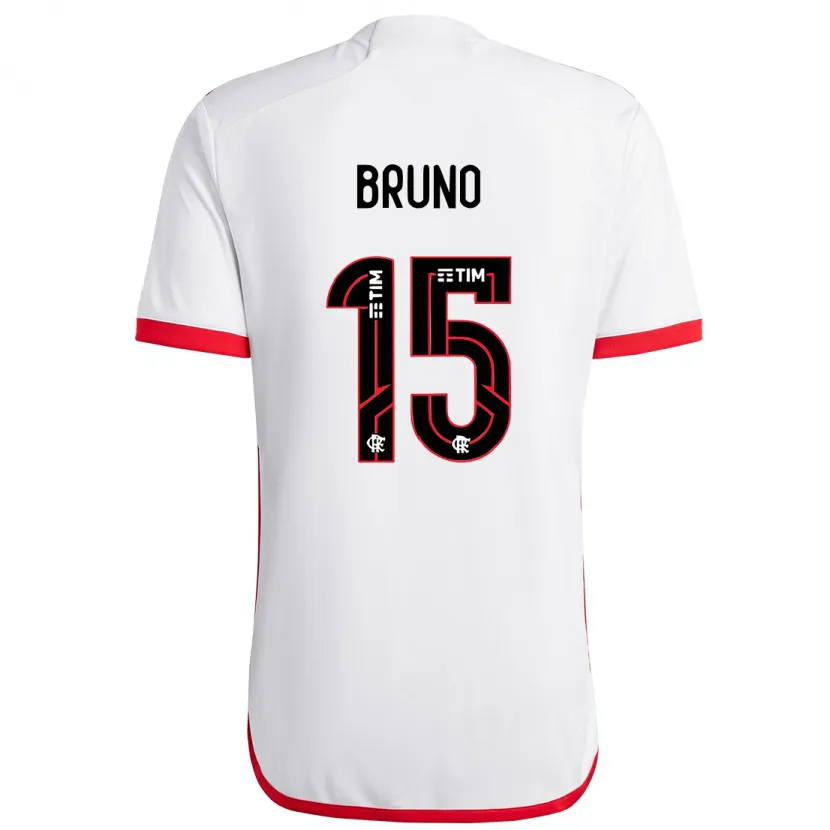 Danxen Kid Fabrício Bruno #15 White Red Away Jersey 2024/25 T-Shirt