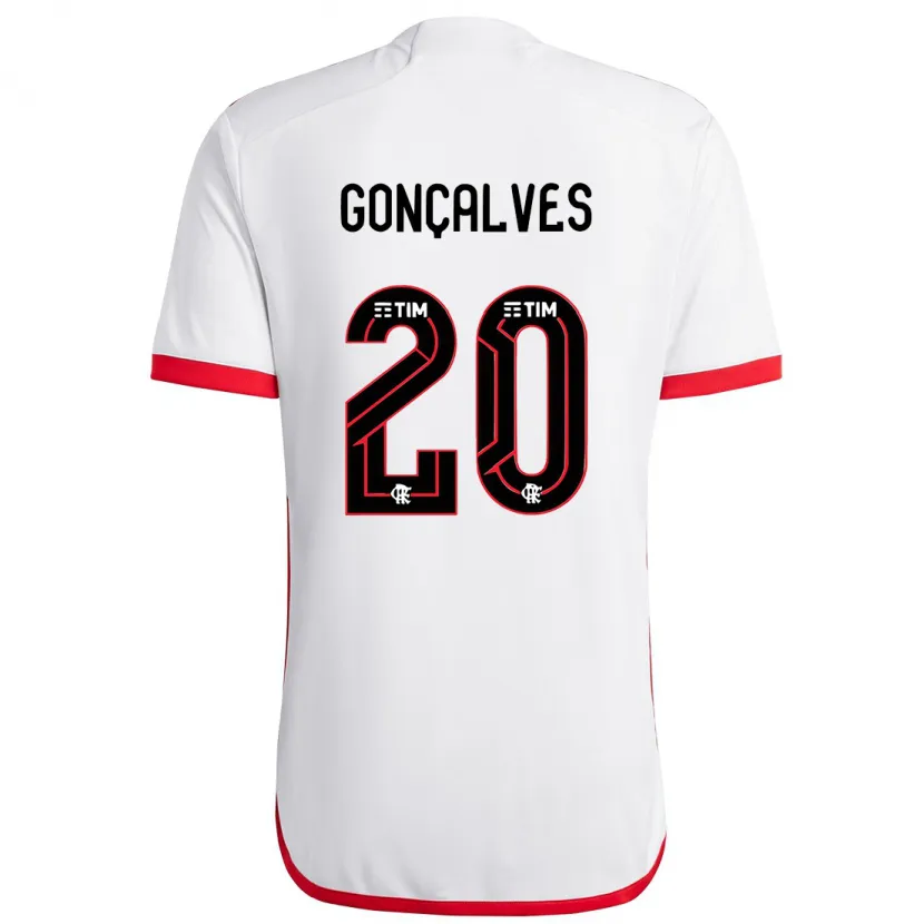 Danxen Kid Matheus Gonçalves #20 White Red Away Jersey 2024/25 T-Shirt