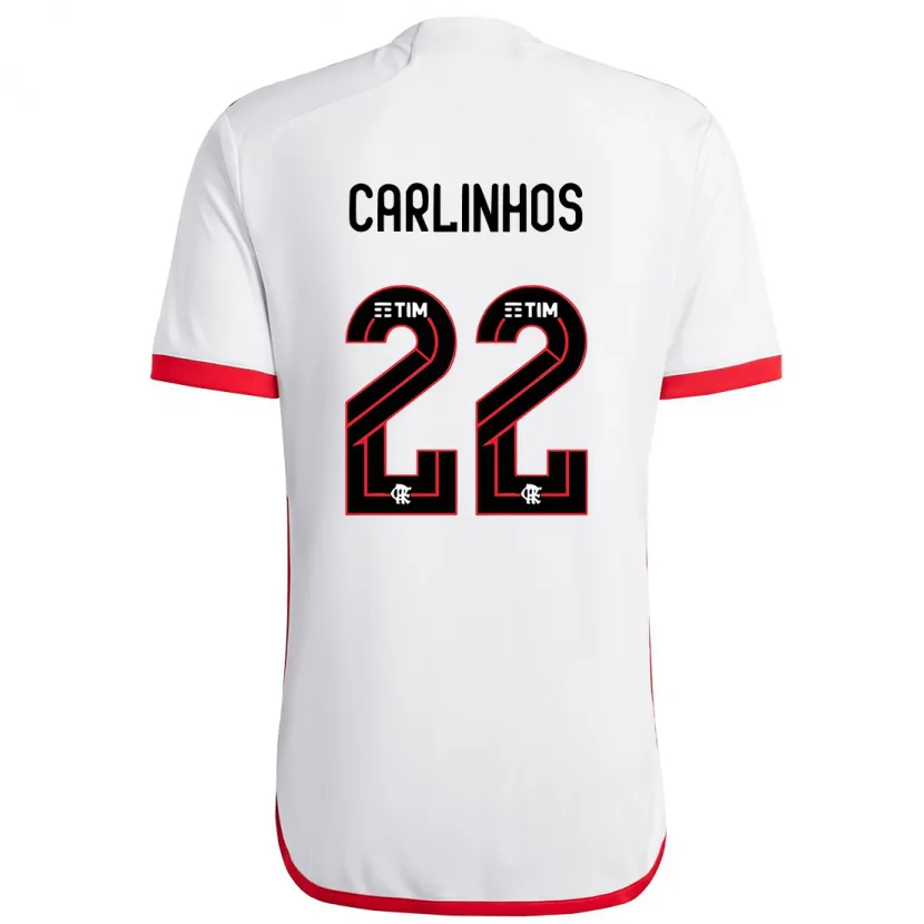 Danxen Kid Carlinhos #22 White Red Away Jersey 2024/25 T-Shirt