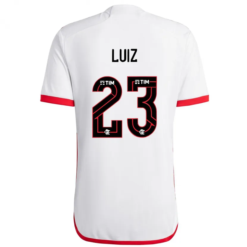 Danxen Kid David Luiz #23 White Red Away Jersey 2024/25 T-Shirt