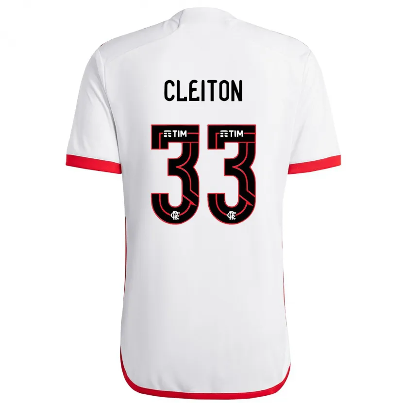 Danxen Kid Cleiton #33 White Red Away Jersey 2024/25 T-Shirt