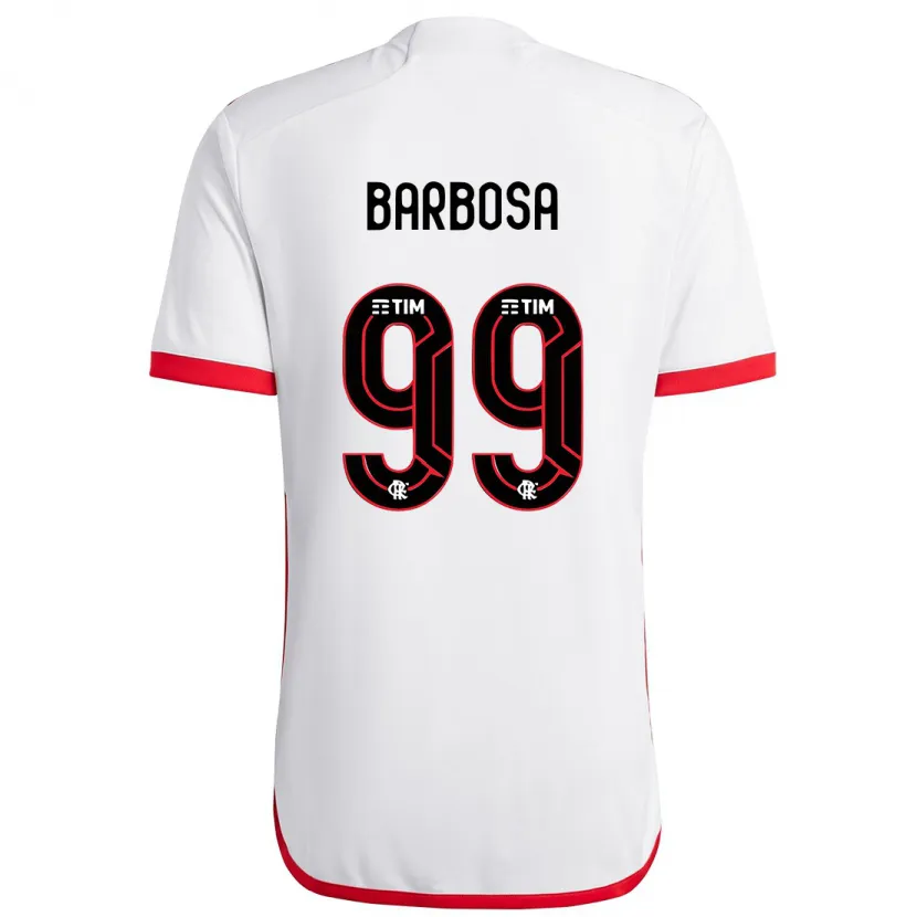 Danxen Kid Gabriel Barbosa #99 White Red Away Jersey 2024/25 T-Shirt