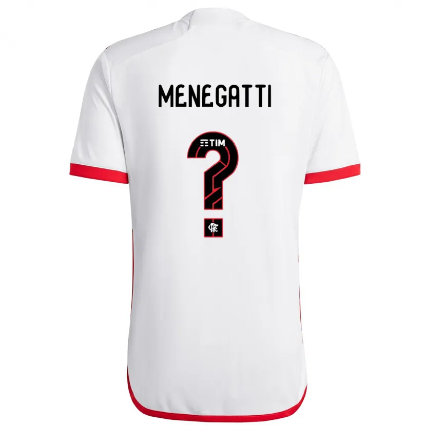 Danxen Kid Kauan Menegatti #0 White Red Away Jersey 2024/25 T-Shirt