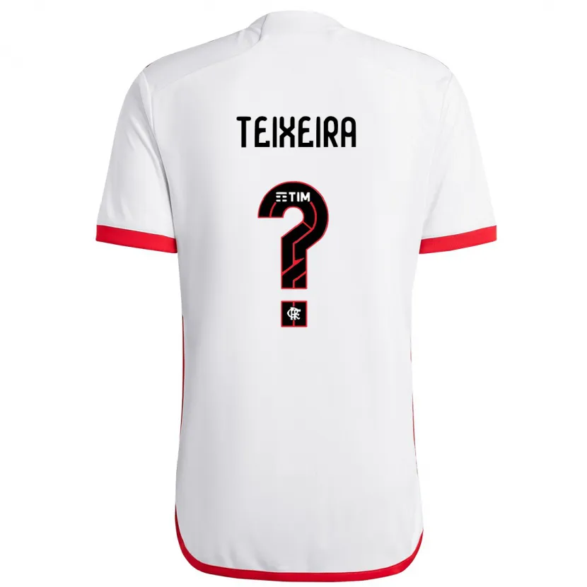 Danxen Kid Guilherme Teixeira #0 White Red Away Jersey 2024/25 T-Shirt