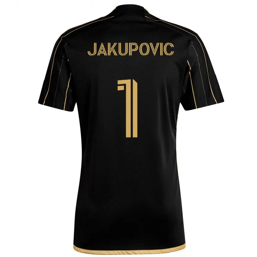 Danxen Men Eldin Jakupović #1 Black Gold Home Jersey 2024/25 T-Shirt