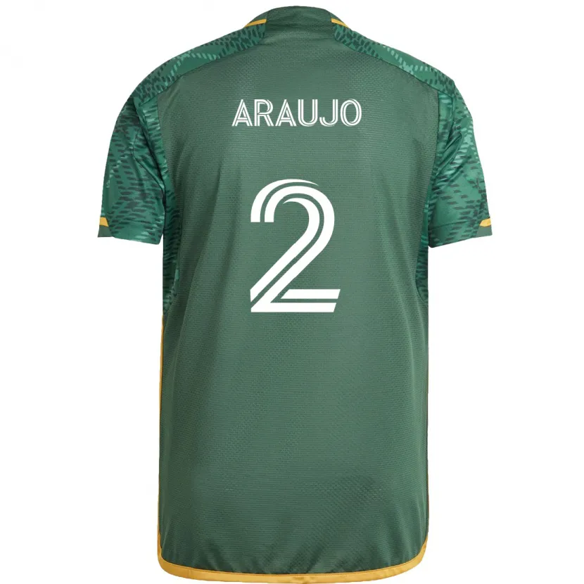 Danxen Men Miguel Araujo #2 Green Orange Home Jersey 2024/25 T-Shirt