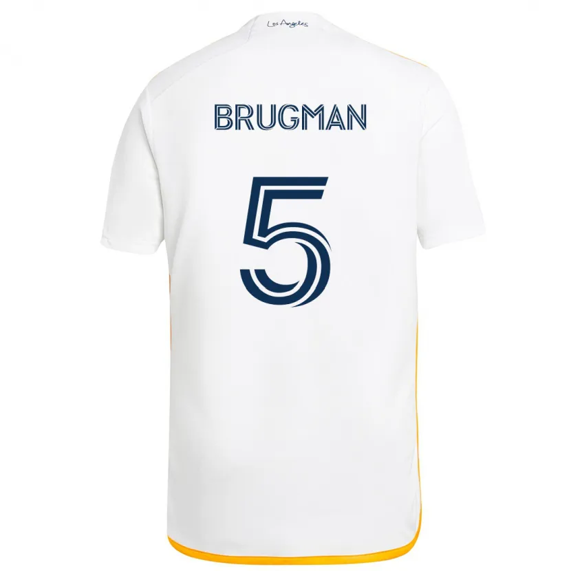 Danxen Men Gastón Brugman #5 White Yellow Home Jersey 2024/25 T-Shirt