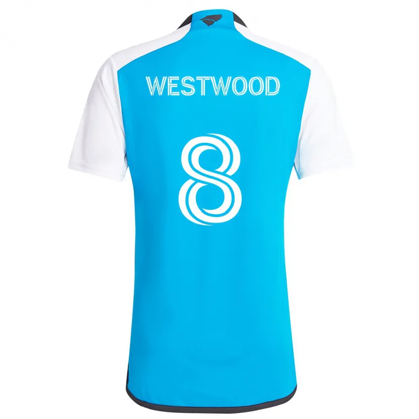 Danxen Men Ashley Westwood #8 Blue White Home Jersey 2024/25 T-Shirt