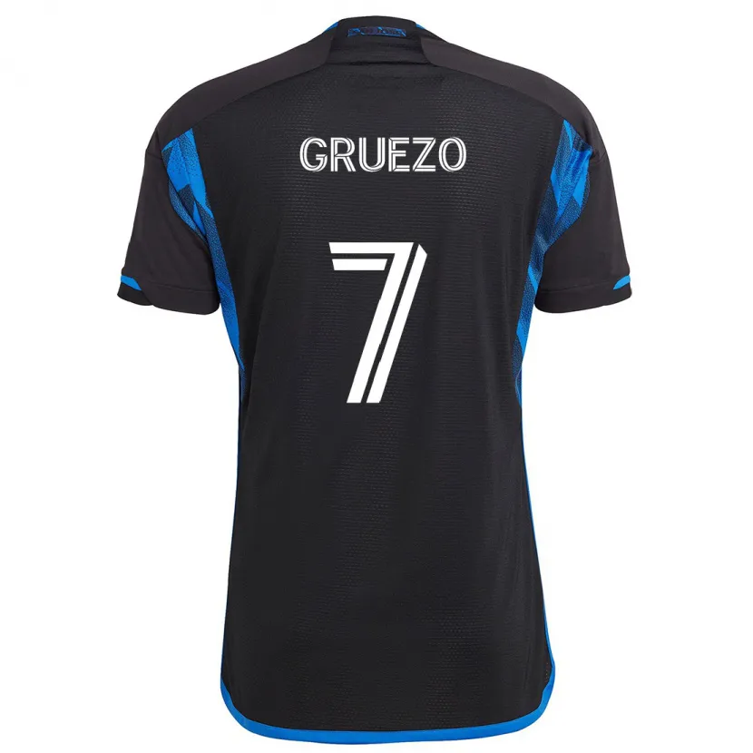 Danxen Men Carlos Gruezo #7 Blue Black Home Jersey 2024/25 T-Shirt