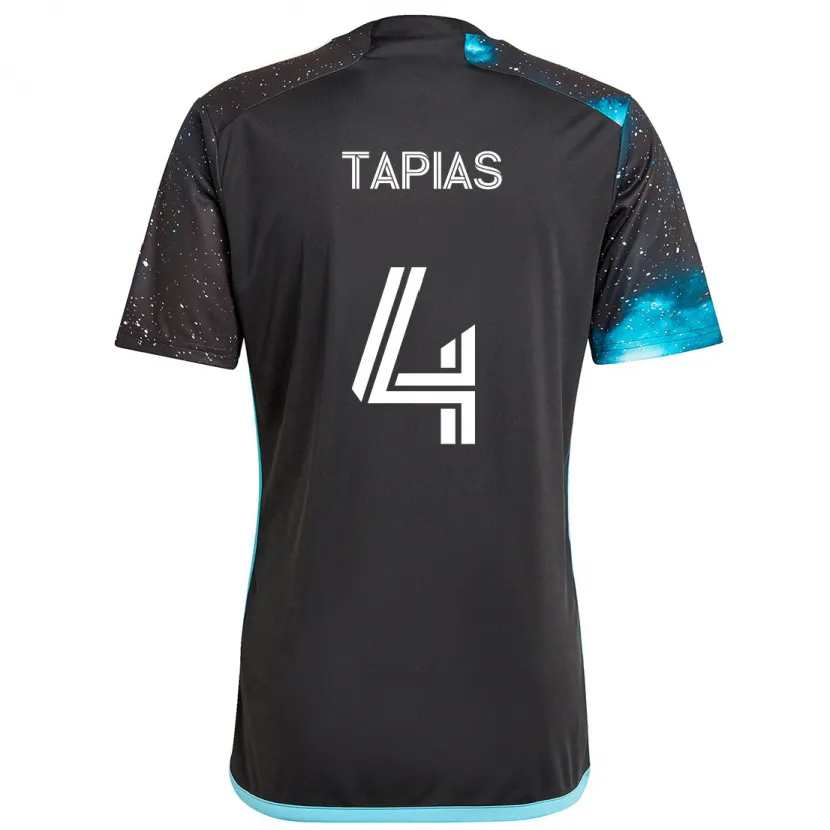 Danxen Men Miguel Tapias #4 Black Blue Home Jersey 2024/25 T-Shirt