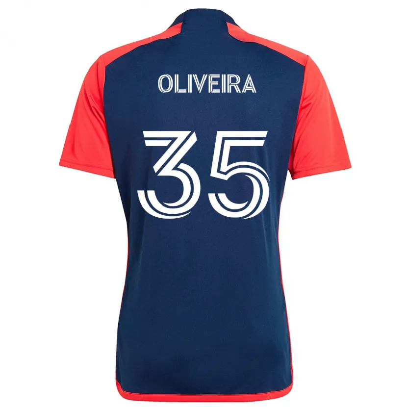 Danxen Men Cristiano Oliveira #35 Blue Red Home Jersey 2024/25 T-Shirt