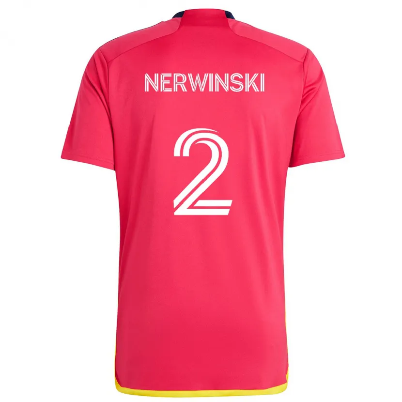 Danxen Men Jake Nerwinski #2 Red Blue Home Jersey 2024/25 T-Shirt